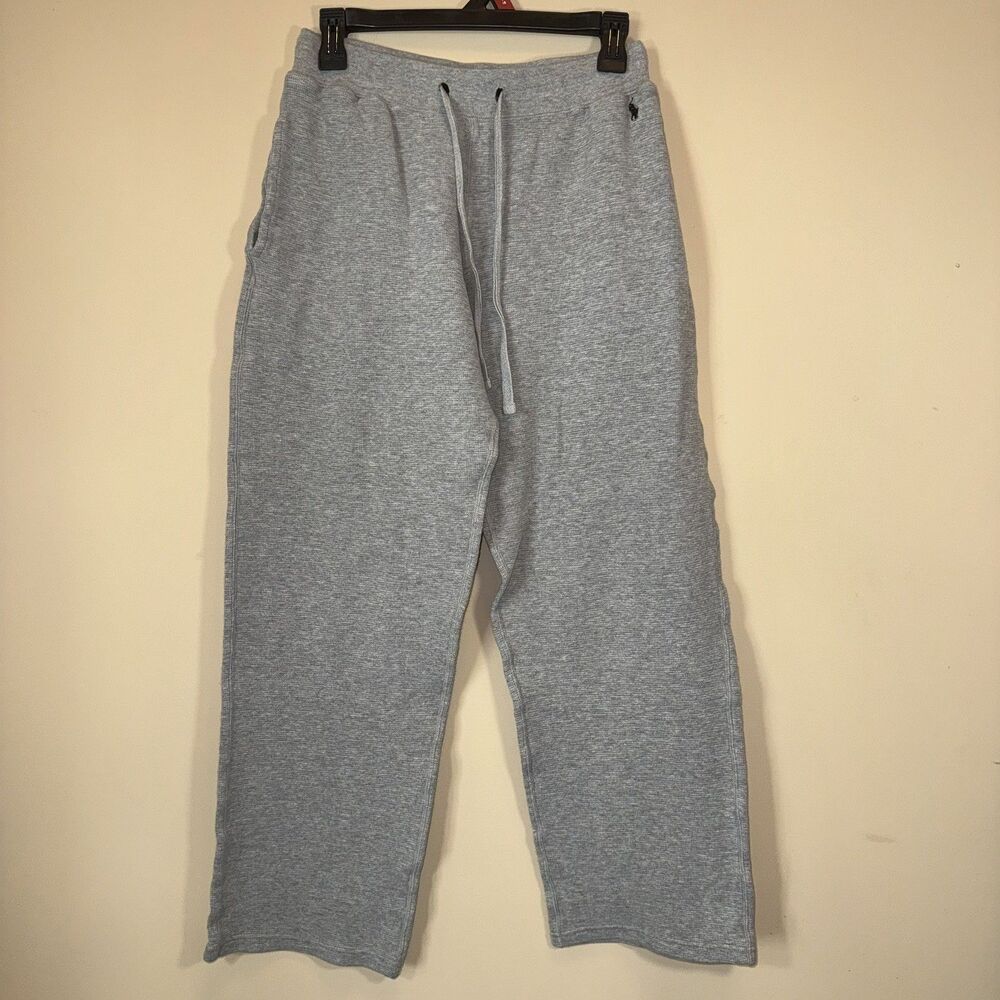Polo Ralph Lauren Sleepwear Pants Mens S Gray Waffle Knit Thermal 100% Cotton